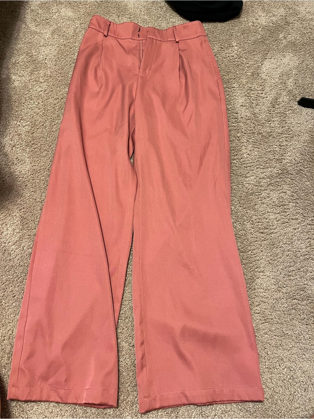 High-Rise Wide-Leg Pants in Dusty Rose